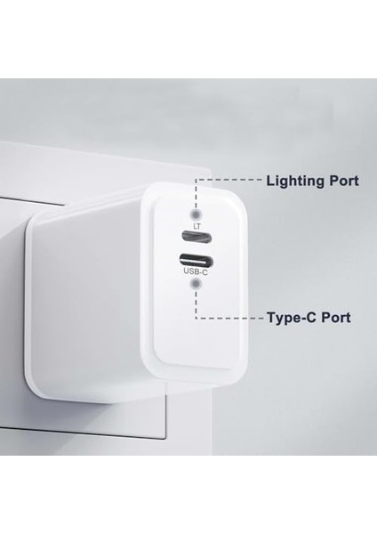 Type-C Lightning Çıkışlı Pd 27W 3.0 Hızlı Şarj Kablosu T-Turbo - Beyaz 100CM Plt-27 fiyatları