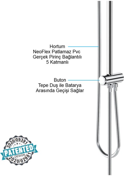 | Valtemo Full Krom, Ultra Büyük Boy, Yağmurlama Tepe Duş Seti fırsatları