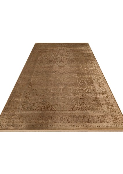 Andora 02 Bronze Yumuşak Dokulu Vintage Esintilere Sahip Over-Dyed Sık Dokuma Bambu Salon Halısı