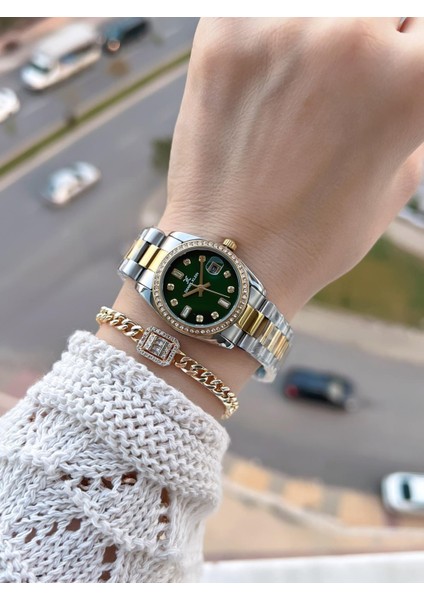 Çelik Kordonlu 2 Yıl Garantili 3 Atm Suya Dayanıklı Kadın Kol Saati+Bileklik BD.10108.4 fiyatları