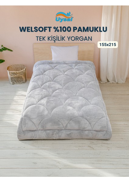 Welsoft Akfil Midye Desen Tek Kişilik Yorgan
