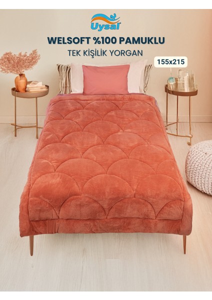 Welsoft Akfil Midye Desen Tek Kişilik Yorgan