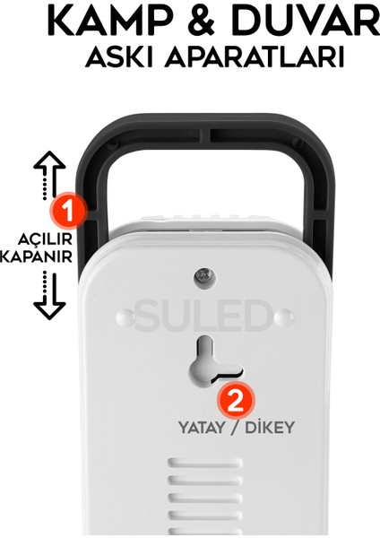 SL-1024 69 Power Li Işıldak Çekmeli Ipli Fener Şarjlı Işıldak 2 Kademeli Aydınlatma Kamp El Feneri indirimleri