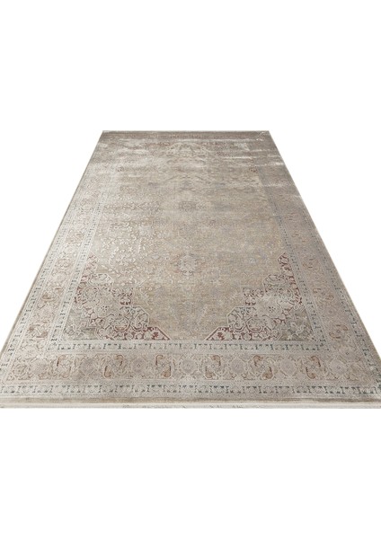 Andora 02 Grey Yumuşak Dokulu Vintage Esintilere Sahip Over-Dyed Sık Dokuma Bambu Salon Halısı