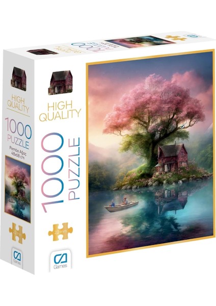 Games Pembe Ağaç 1000 Parça 2,2mm Kalınlık 48X68CM Profesyonel Hobi Puzzle Yapboz Serisi