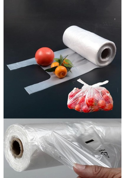 Palifix 200 Adet Sağlam Büyük Boy Rulo Atlet Market Hışır Poşet Manav Market Mutfak Buzdolabı Çöp Poşeti