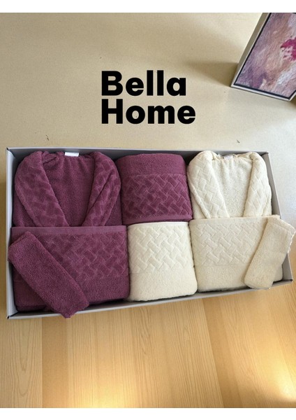 8 Parça Hasır Aile Bornoz Seti - Çeyiz Seti - %100 Pamuk - Orijinal Lüks Kutu fiyatları