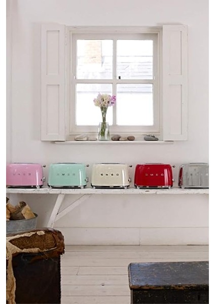 Beyaz TSF01CREU Retro Krem 2x2 Slot Ekmek Kızartma Makinesi indirimleri