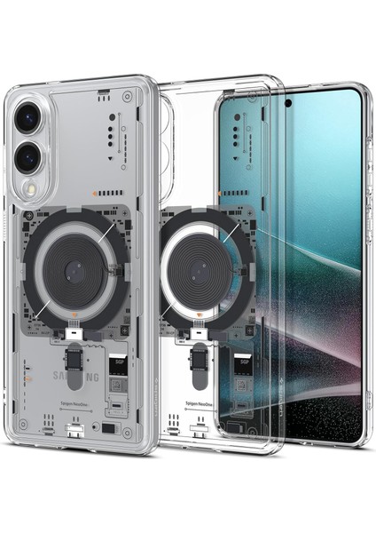 S25 Edge Ince Kılıf Ultra Sararma Karşıtı Duraclear™ Hava Kanalı Teknolojisi™ Askeri Sınıf Koruma Magfit Özellikli Neo One Tasarım Kapak - ACS09416