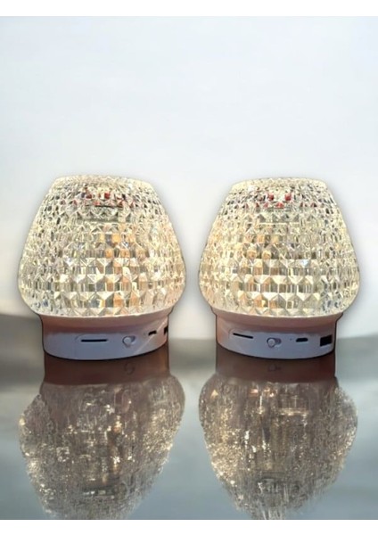 G5 Kristal Şarjlı Masa Lambası - 7 Renk Gece Lambası ve Bluetooth Hoparlör - CHT2373-3157 fırsatları