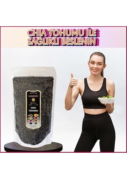 Hanzade Bitkisel Chia Tohumu 500 gr Çiya Seed Yeni Mahsül Katkısız