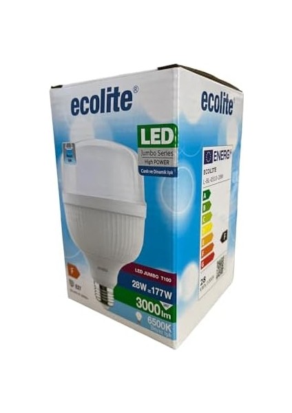 28W LED Ampul (177W Eşdeğer) | 6500K Beyaz Işık | 3000 Lümen | E27 Duylu | Enerji Tasarruflu ve Uzun Ömürlü fiyatları