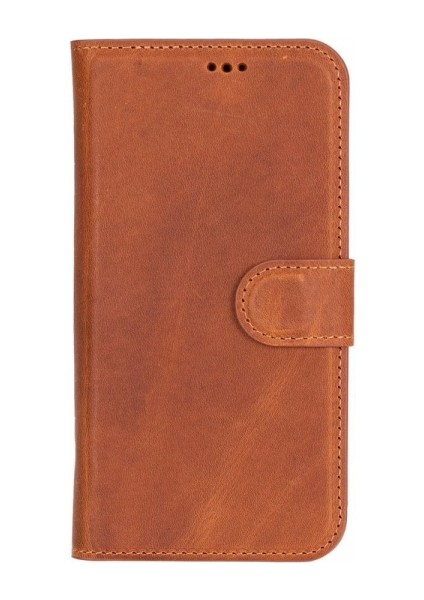 Apple iPhone 16 Uyumlu, Hakiki Deri, El Yapımı, Cüzdanlı Kılıf, Karamel fırsatları