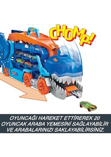 Şehri T-Rex Tır, T-Rex'e Dönüşür, Yarış Pisti Içerir, Işıklı ve Sesli, 20+ 1:64 Ölçekli Araba Için Depolama Alanı, HNG50 modelleri