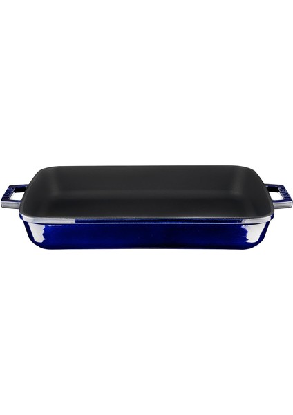 Metal Premium Serisi - Döküm Rosto ve Fırın Tepsisi, Dikdörtgen, 26X40 Cm, Majolik Mavi