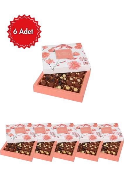 Flower Kutu Spesiyal Çikolata 350 gr - 6'lı Avantaj Paketi (Hediye Seti)