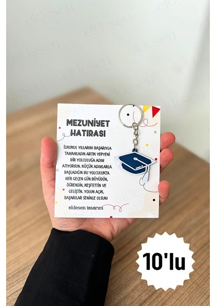 10 Adet Anahtarlık Okul Mezuniyet Hediyesi Karne Hediyesi Doğum Günü Hediyesi