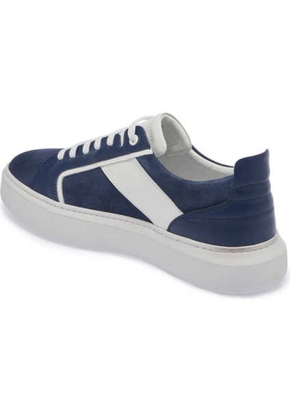 Lacivert Hakiki Süet Deri Erkek Sneaker - E24I1AY56817-D44