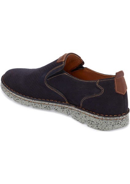 Lacivert Hakiki Nubuk Deri Erkek Casual Ayakkabı - E24I1AY56774-C39 indirimleri