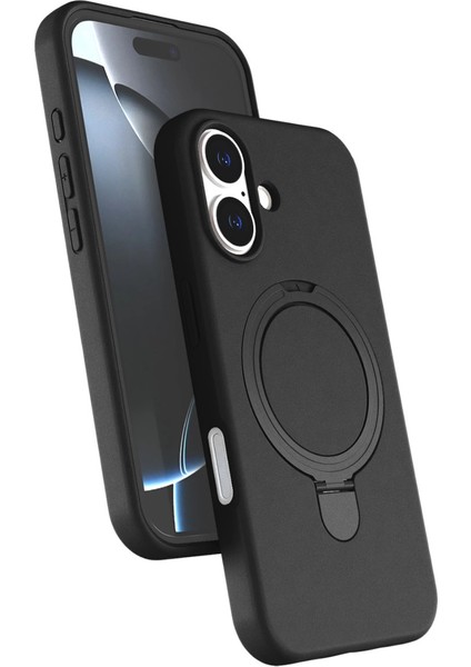 Apple Iphone 17 Regal Magsafe Standlı Kapak - Siyah
