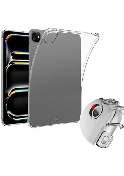 iPad Pro 13 ile Uyumlu 2024 Kılıf Tablet Nitro Anti Silikon Tamamen Şeffaf Görünümlü Kapaki Pad Pro 13 ile Uyumlu Tablet Kılıf Şeffaf Renk fiyatları