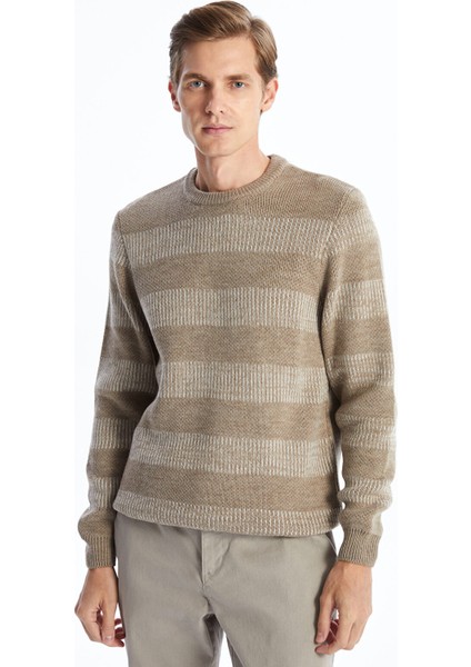 Yeni Sezon Bisiklet Yaka Uzun Kollu Çizgili Erkek Triko Kazak