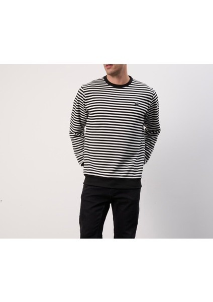 Bisiklet Yakauzun Kol Regular Fit Çizgili Siyah Arma modelleri