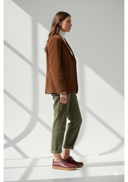 Kadın Hakiki Deri Ortopedik Lastik Bağcıklı Yumuşak Mevsinlik Günlük Ayakkabı BD25/MA2610 fırsatları