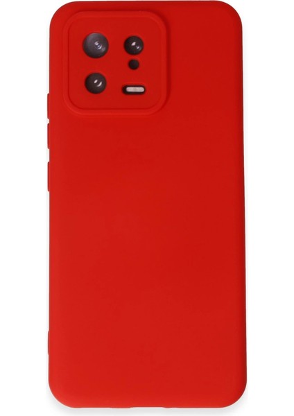 Xiaomi Mi 13 Kılıf Nano Içi Kadife Silikon - Kırmızı