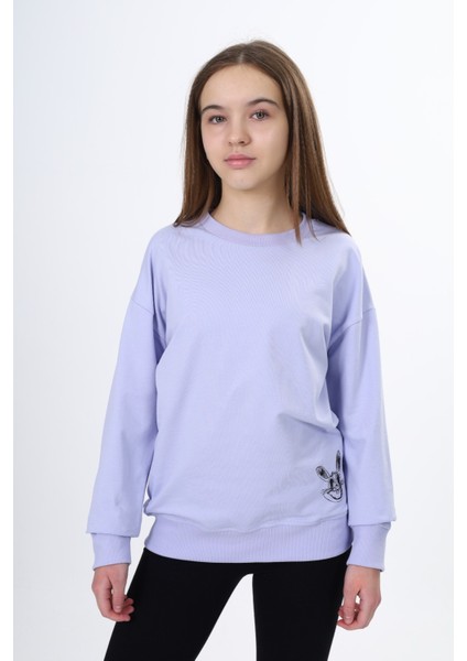 Kız Çocuk Baskılı Sweatshirt