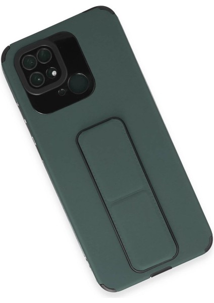 Xiaomi Redmi 10C Kılıf Mega Standlı Silikon - Yeşil modelleri