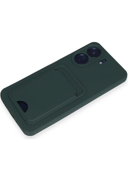 Xiaomi Redmi 13C Kılıf Kelvin Kartvizitli Silikon - Koyu Yeşil fırsatları