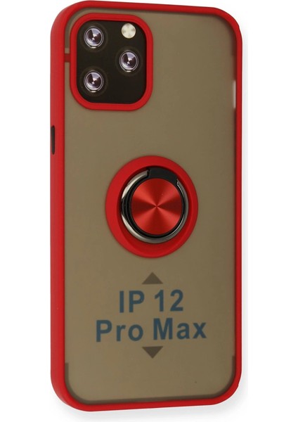 Iphone 12 Pro Max Kılıf Montreal Yüzüklü Silikon Kapak - Kırmızı fiyatları