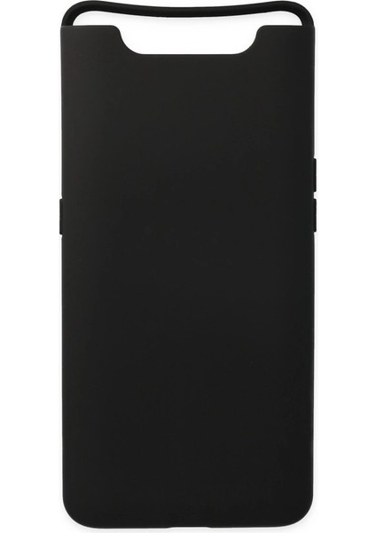 Samsung Galaxy A80 Kılıf Nano Içi Kadife Silikon - Siyah