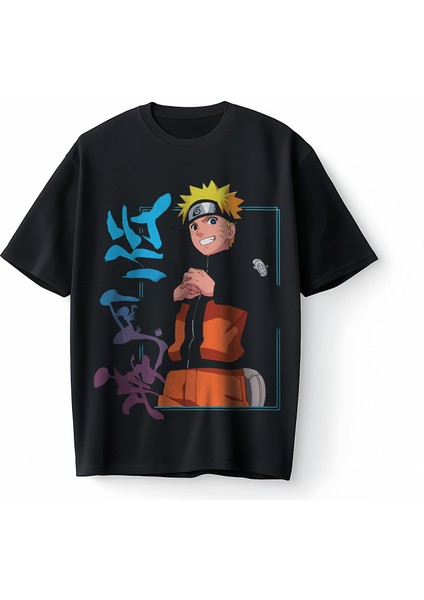 Naruto Kakashi Anime Japanese Japan Ninja Stil Korea Dizi Oversize Unisex Tişört T-Shirt