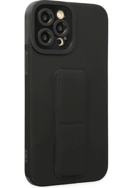 iPhone 12 Pro Kılıf Mega Standlı Silikon - Siyah modelleri