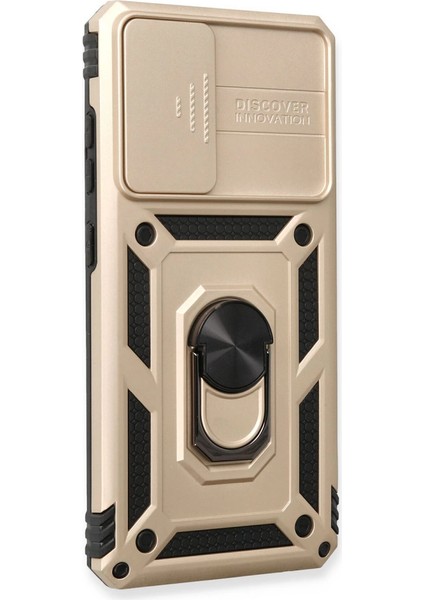 Samsung Galaxy A73 5g Kılıf Pars Lens Yüzüklü Silikon - Gold modelleri