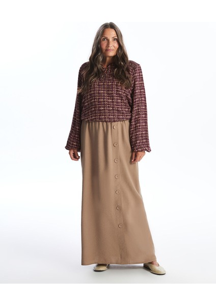 Yeni Sezon Beli Lastikli Keten Görünümlü Kadın Etek fiyatları