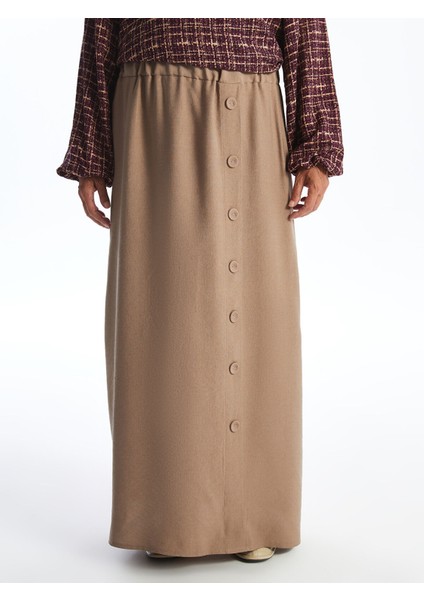 Yeni Sezon Beli Lastikli Keten Görünümlü Kadın Etek fırsatları