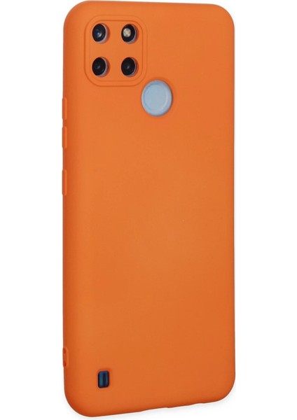 Realme C25Y Kılıf Nano Içi Kadife Silikon - Turuncu modelleri
