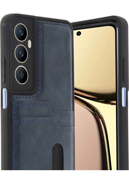 Realme C65 Sara Kartvizitli Deri Kılıf - Lacivert fiyatları