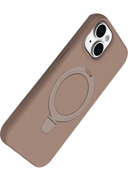 Apple Iphone 14 Regal Magsafe Standlı Kapak - Çöl Titanyum modelleri