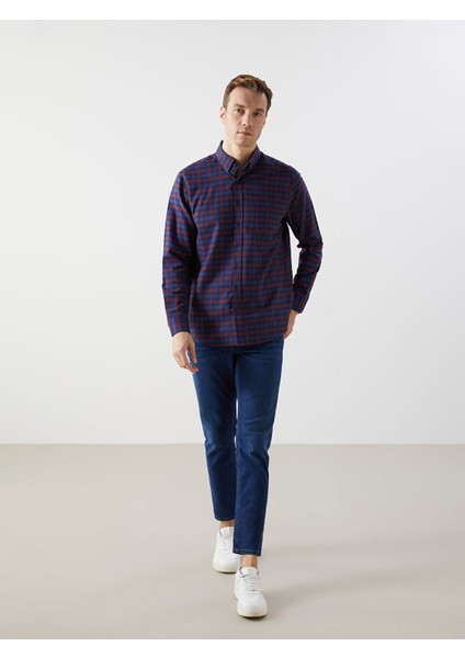Yeni Sezon Regular Fit Uzun Kollu Ekose Gabardin Erkek Gömlek fiyatları
