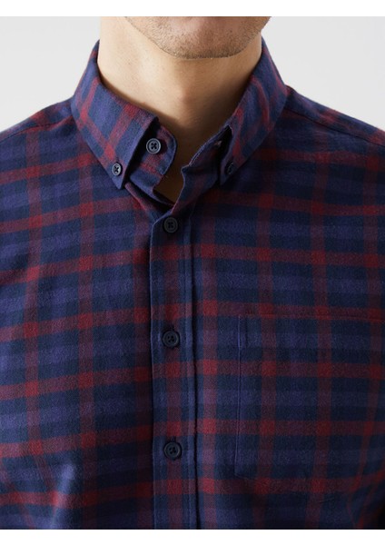 Yeni Sezon Regular Fit Uzun Kollu Ekose Gabardin Erkek Gömlek modelleri