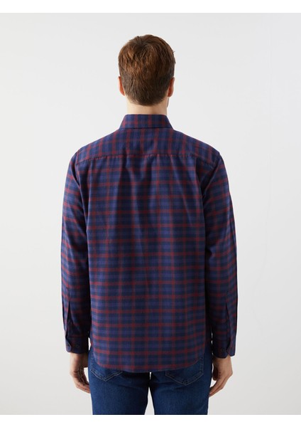 Yeni Sezon Regular Fit Uzun Kollu Ekose Gabardin Erkek Gömlek fırsatları