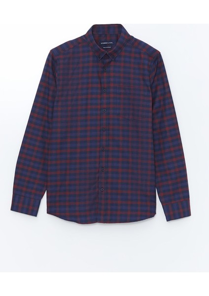 Yeni Sezon Regular Fit Uzun Kollu Ekose Gabardin Erkek Gömlek indirimleri