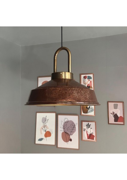 Bakır Asaletli Tekli Avize Ahşap Başlık Retro Sarkıt Lamba Restoran Salon Aydınlatma fiyatları