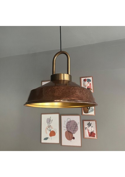 Bakır Asaletli Tekli Avize Ahşap Başlık Retro Sarkıt Lamba Restoran Salon Aydınlatma fırsatları