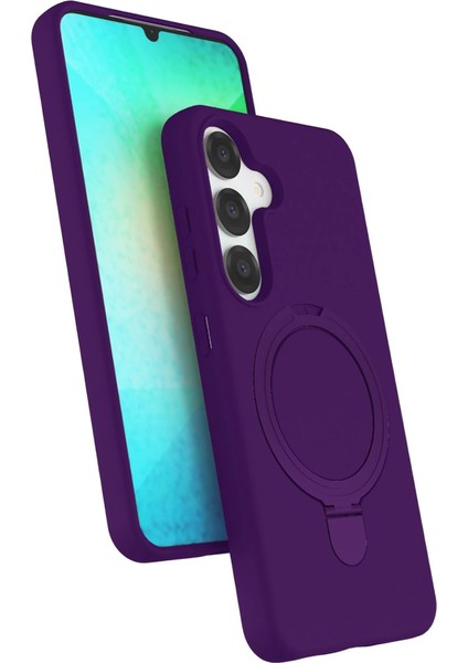 Samsung Galaxy S25 Regal Magsafe Standlı Kapak - Derin Mor