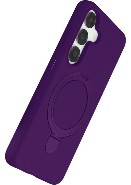 Samsung Galaxy S25 Regal Magsafe Standlı Kapak - Derin Mor modelleri